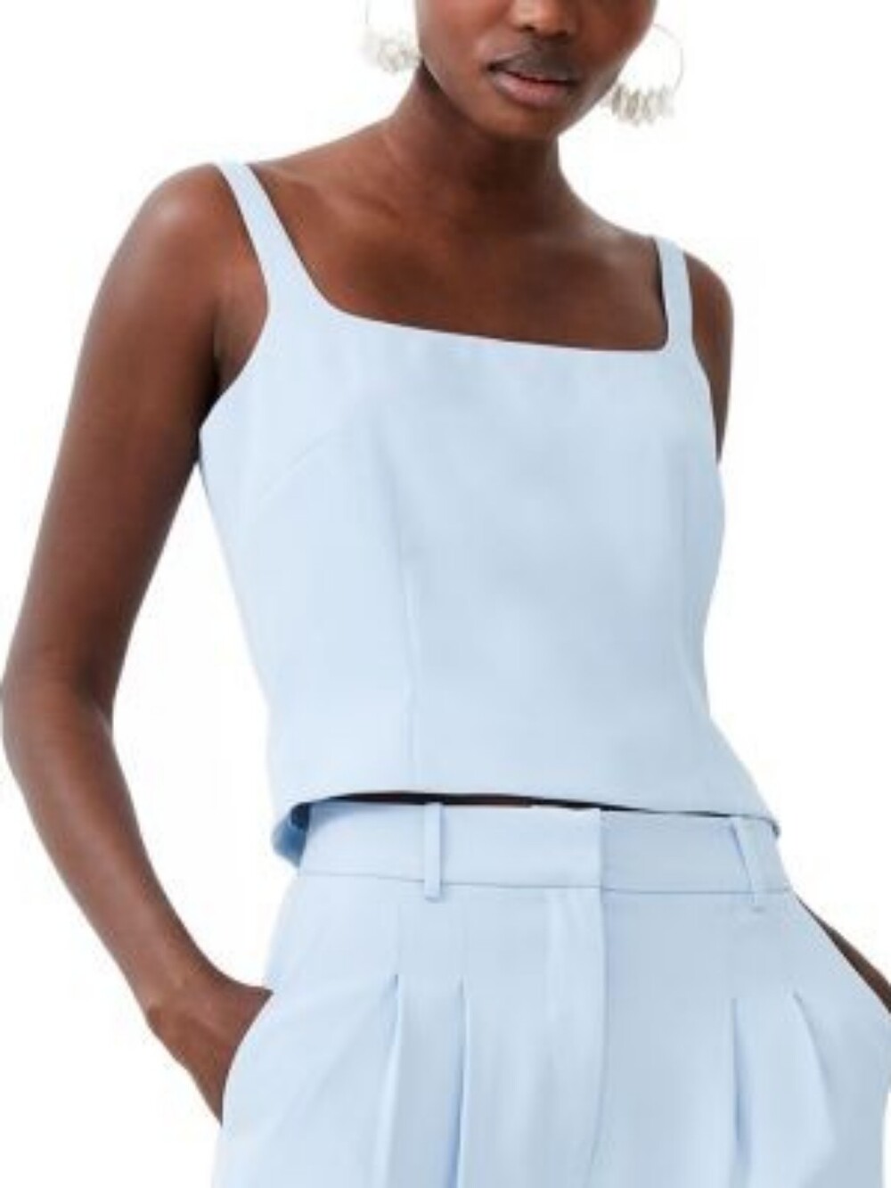 French Connection Harry Suiting Square Neck Top